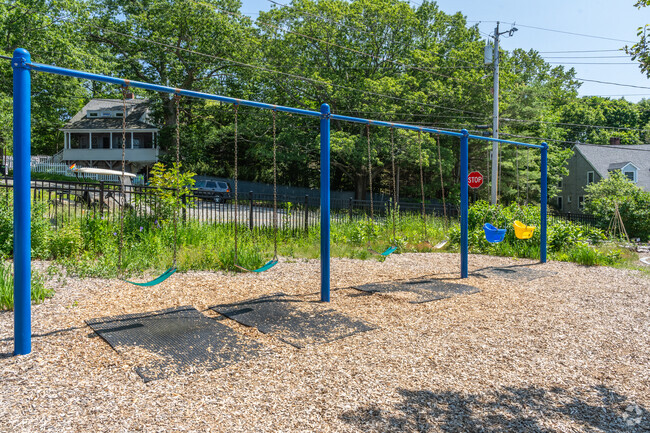 Swings at the Peaks Island School playground are always popular.