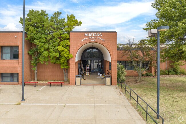 Mustang North Middle School offers modern facilities for grades seven and eight.