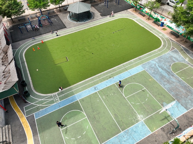 P.S. 176 Ovington School track and basketball courts.