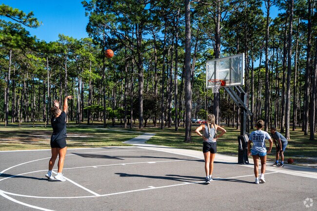 Long leaf Park in Wilmington has full court basket ball and a fitness trail.