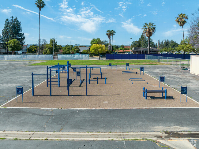 A playground at John A Sutter Middle School in Winnetka, CA.