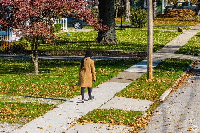 Rensselaer is a walkable city with paved sidewalks and nearby amenities.