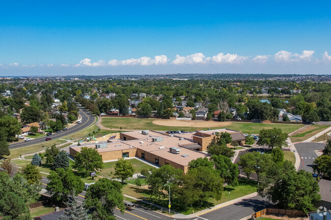An overview of the Centennial Elementary School campus in Broomfield, Colorado.