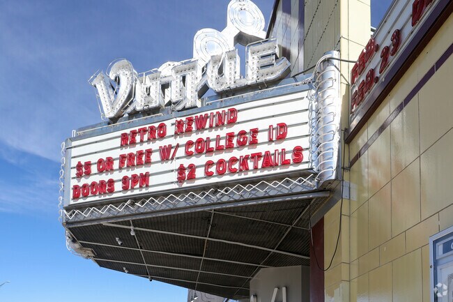 the Vogue Theatre is a historic venue for live music near the Delaware Trails neighborhood.