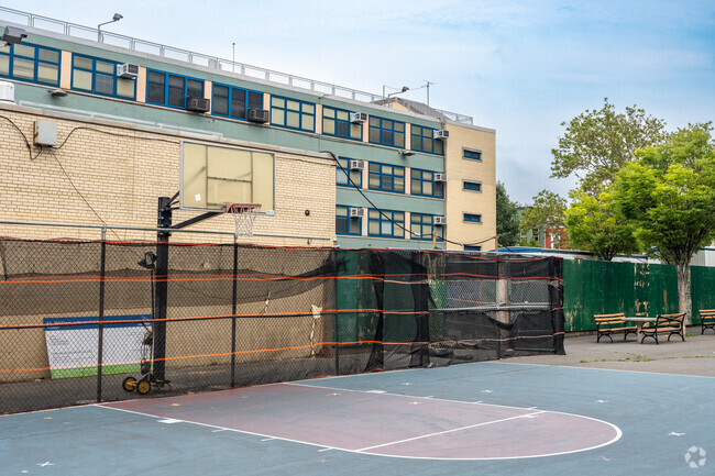The school yard is at PS 299 Thomas Warren Field School.