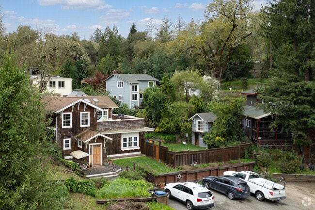 Hillside homes in Forestville create the feel of a village beside the Russian River.