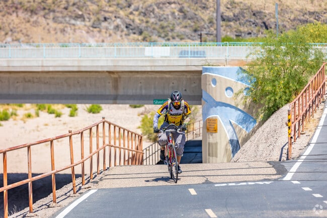 Cycling near Wakefield offers a peaceful escape, with paved paths and desert views stretching toward the horizon.