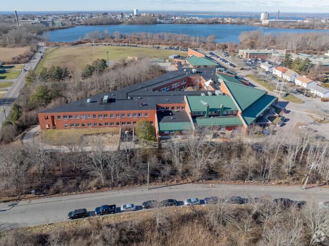 Main building at Henry Lord Community School in Fall River, Massachusetts.