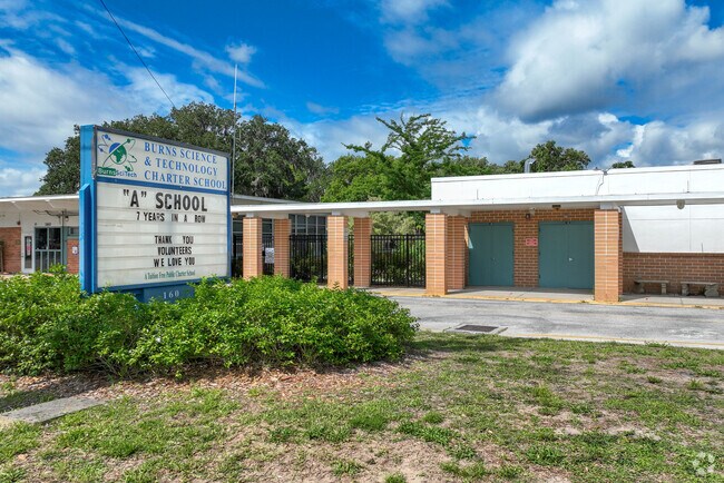 Burns Science and Technology Charter School in Oak Hill Is located on Ridge Road.