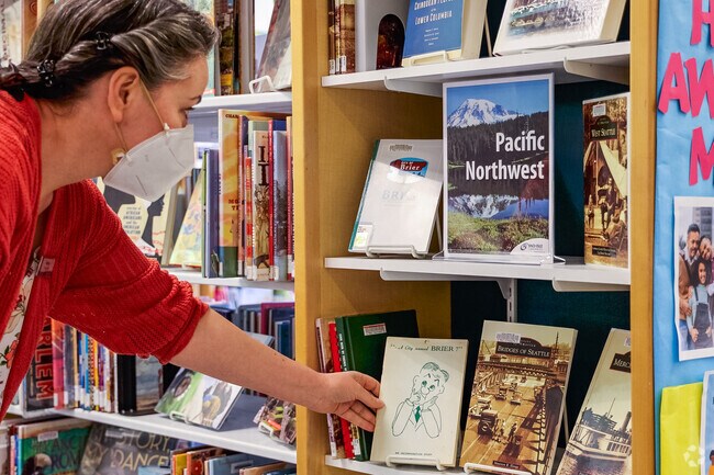 The Brier Library is a small building with tons to read, it's also a hub for local events.