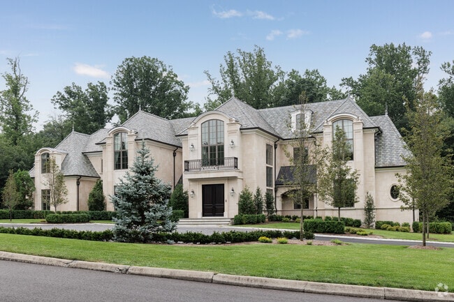 A French Revival style mansion in the wealthy town of Alpine, NJ.