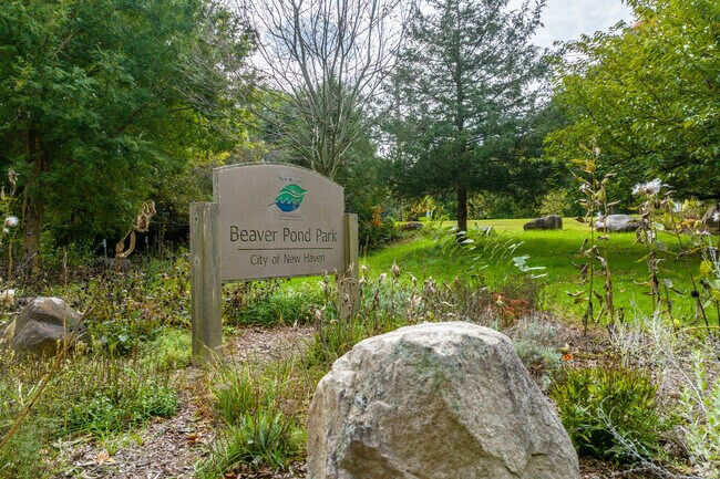 Beaver Pond Park is a neighborhood green space with waterfront views and sports fields.