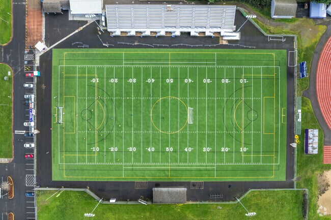 South Eugene High School has a football field for students to compete on in Eugene.