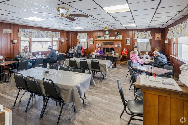 The Dinner Bell in Frewsburg serves hearty diner fare, reinforcing its role as a Main Street landmark.
