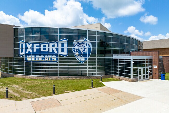 Oxford High School pool entrance is near the football stadium.