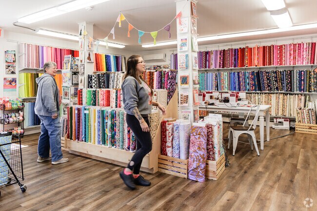 Hangin' By at Thread at the Shoppes at Lafayette specializes in knitting and fabrics.