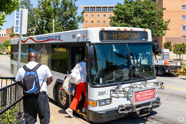 Monroe locals can jump on the Topeka Metro to get around Downtown Topeka and beyond.