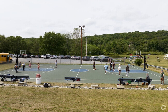 You can find a youthful and heated game of basketball in Clinton Town at Fran Mark Park.