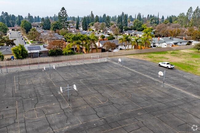 The basketball courts at Nelson Elementary School in Fresno.