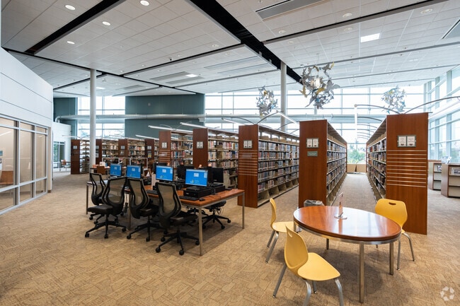 Inside the newly built Skyline Hills Branch Library, computer labs provide workspace.