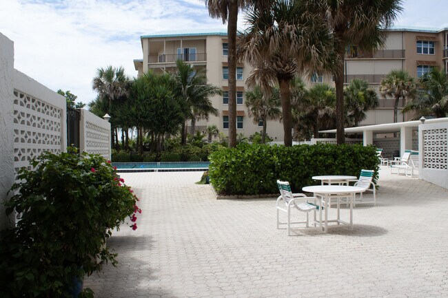 outdoor pool area