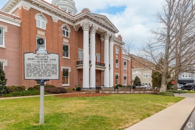 The historic town square in Murfreesboro hosts Friday Night concerts in the Summer.