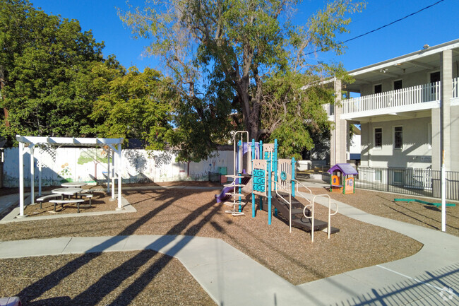 Students enjoy the play area at Frontiers Academy in University Park and Town Center.