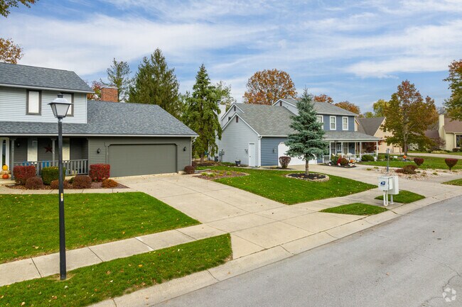 Most homes in Fort Wayne's Georgetown Place are large two stories.