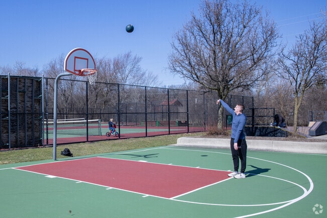 A patron of Bette Russell Community Park uses the basketball court on a nice day.