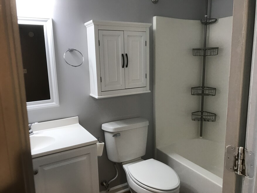 Master bath has marble sinks and plenty of storage