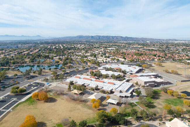 Kyrene Aprende Middle School is located next to Desert Breeze Park in Chandler.