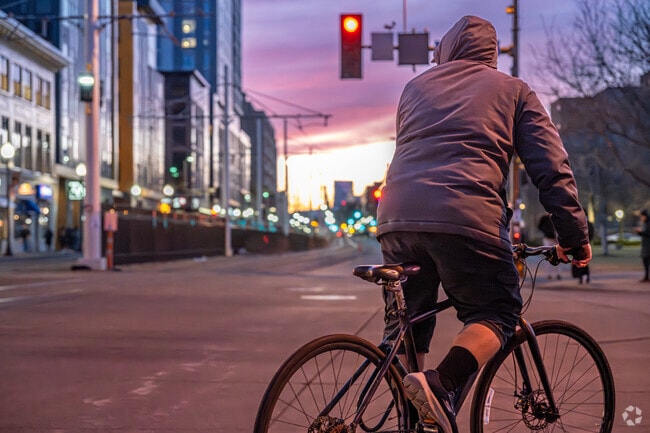 Biking under the city lights is a common excursion for Prospect Park residents.
