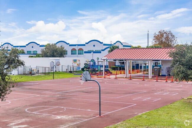The basketball courts for students to enjoy at Belvedere elementary school.
