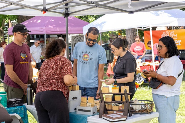 Soap and artisanal beauty products are a popular commodity at the Roscoe Village Farmers Market.