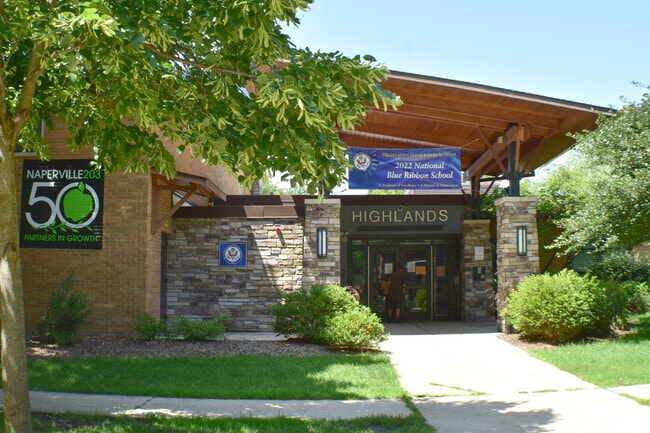 Highlands Elementary School front entrance in East Highland.