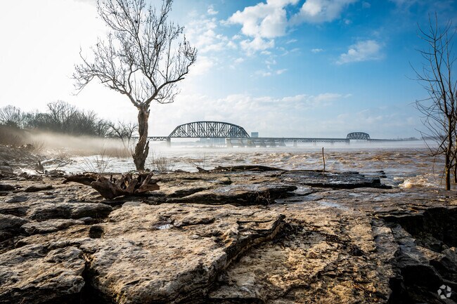 The Falls of the Ohio in Clarksville are an ancient fossil bed where visitors can explore.