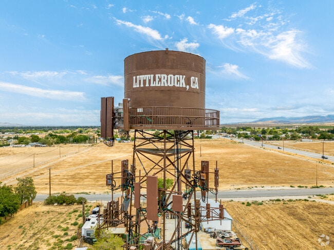 Littlerock sits in the flat desert landscape of California.