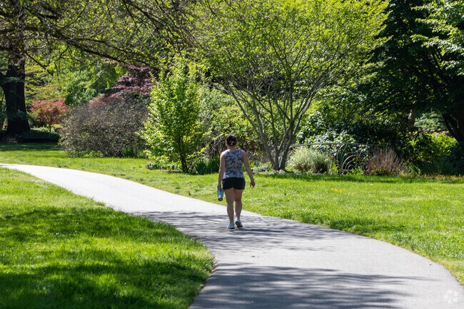 Starmount Forest. Person running in Lindley Park