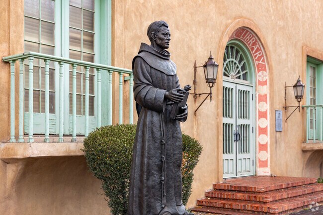 Beautiful statues celebrating Santa Fe's history stand near Torreon.