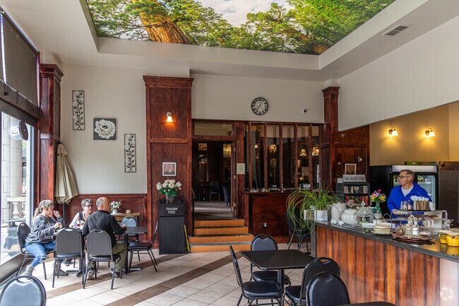 Monticello Coffee House & Lounge offers specialty coffee drinks during breakfast and lunch servi