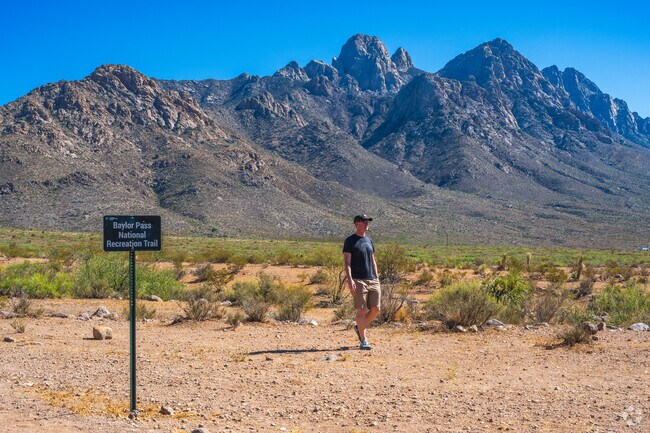 The Baylor Pass trailhead begins at the foot of the mountains minutes away from Homestead Acres.