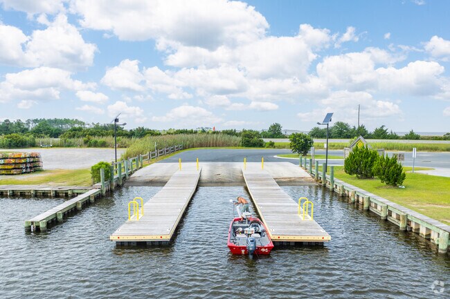 Locals launch their boats at the ramp at Manns Harbor Docks.