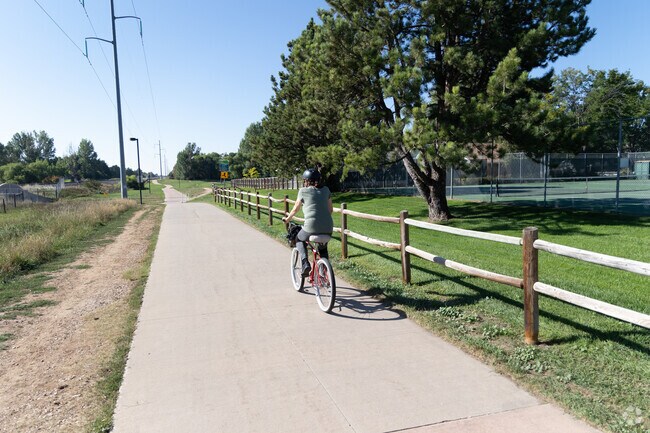 The Power Trail runs along the border of the Nelson Farm neighborhood.
