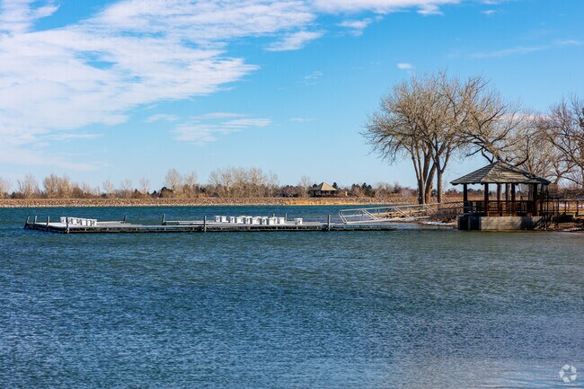 In the summer, residents of Grant Ranch enjoy paddleboarding and kayaking at the lake.