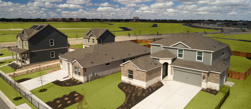 Highlands Collection Plum Creek Drone Streetscape
