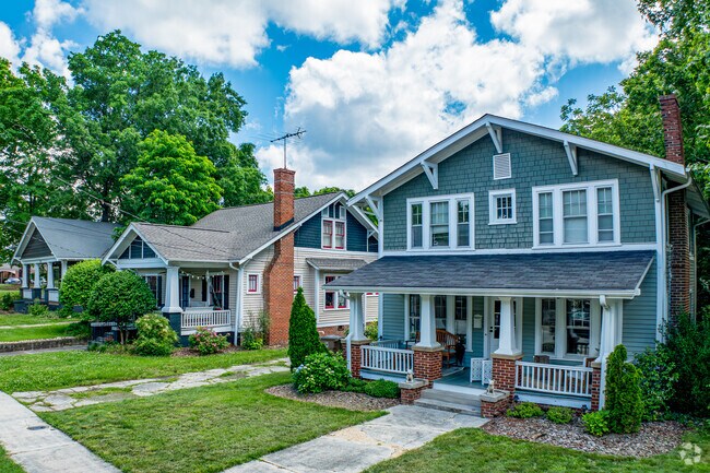 Dunleath features many home styles, many with vibrant colors.