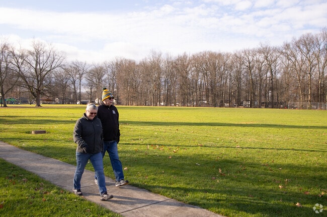 Wide sidewalks and paved pathways wind throughout Columbia.