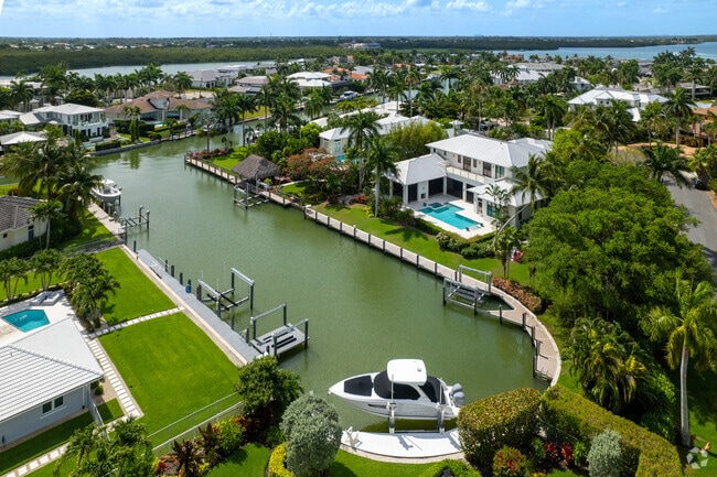 Many of the canals in Royal Harbor are wide and deep enough to accomodate large boats.