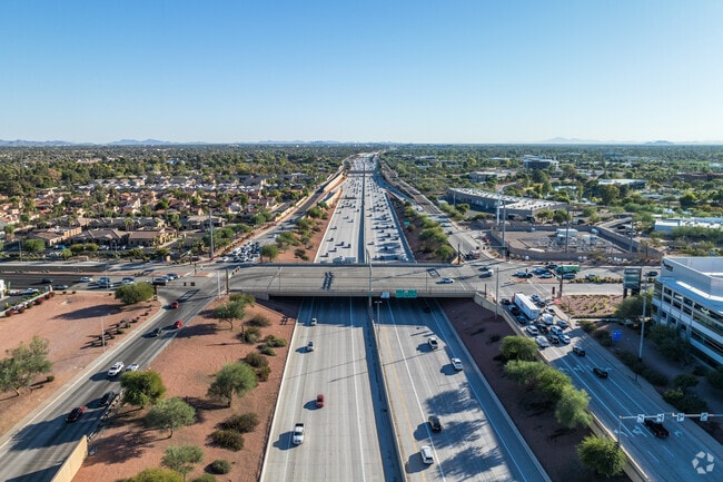 Interstate 101 connects Amberwood with Phoenix and nearby towns.