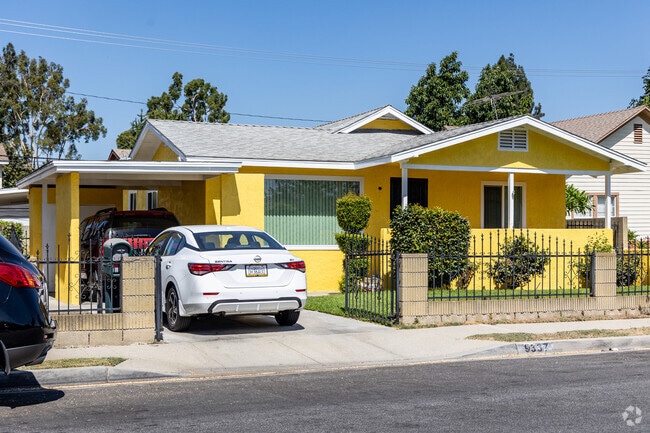 Some Los Nietos homes have spacious porches for outdoor living.